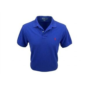 VTG Polo Ralph Lauren Mens XL Royal Blue Short Sleeve Cotton Pique Polo Shirt